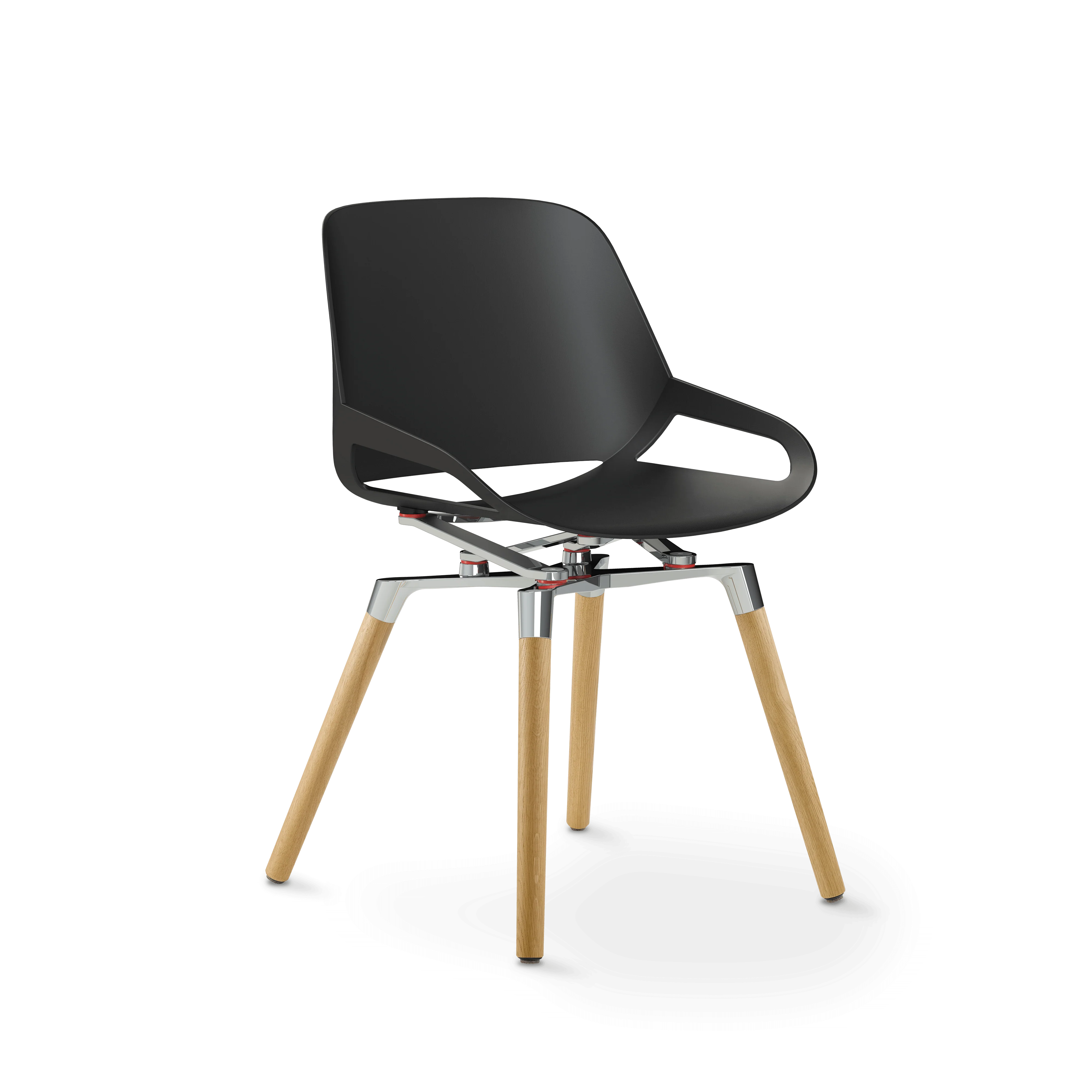 Aeris Numo Holzbeine Eiche natur Sitzschalenfarbe schwarz - Image 3