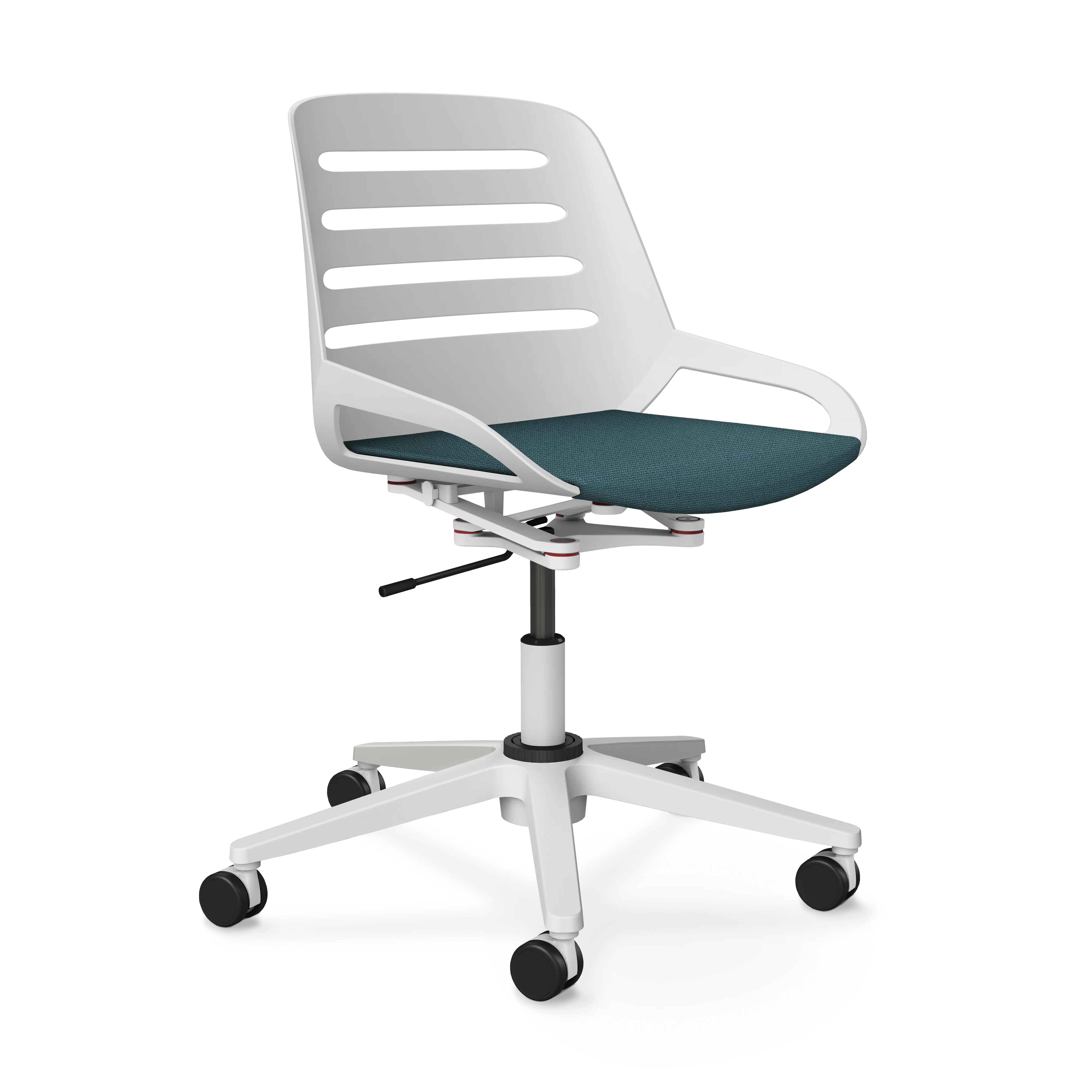 Aeris Numo Task Gestellfarbe weiß Sitzbezug blau meliert - Image 4