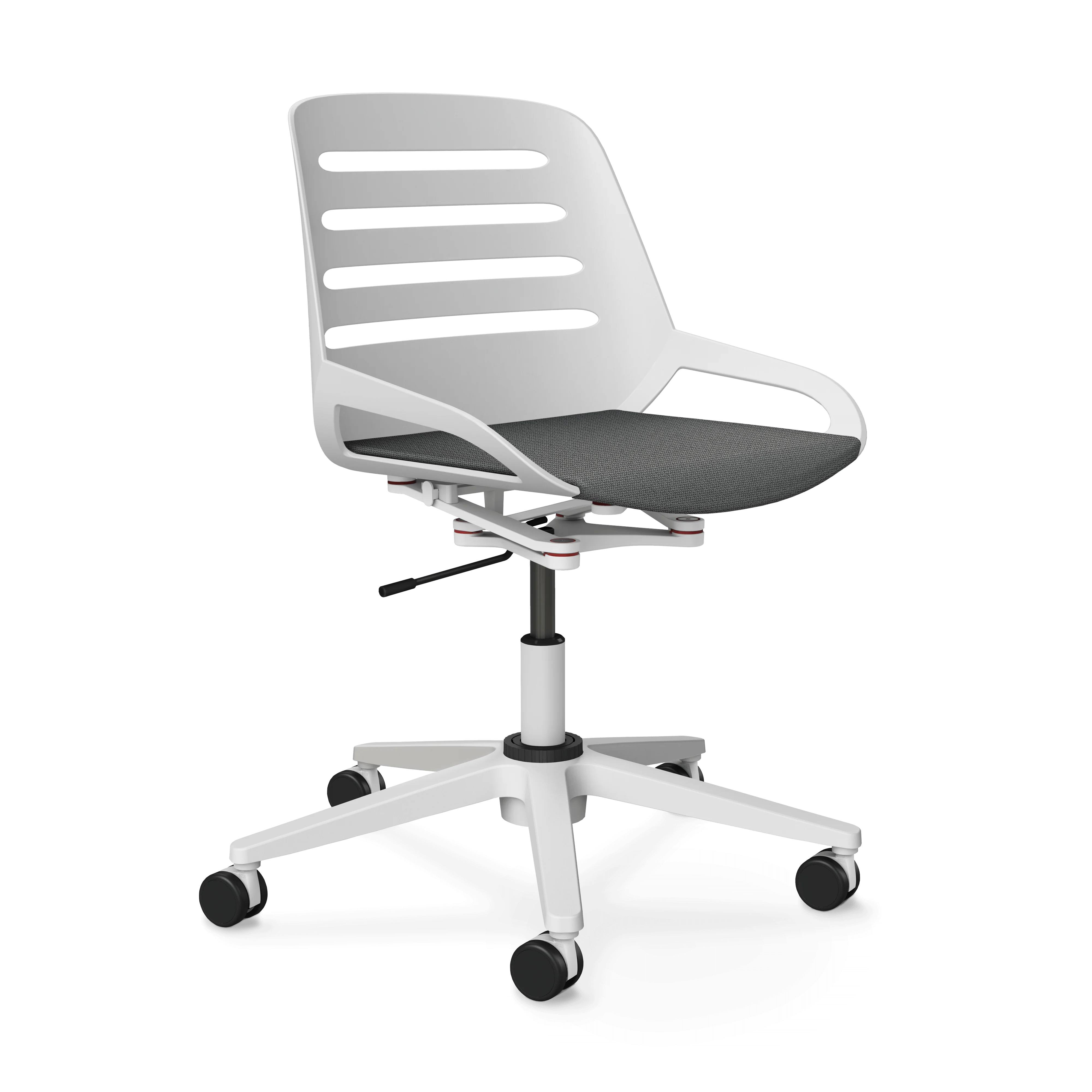 Aeris Numo Task Gestellfarbe weiß Sitzbezug grau meliert - Image 4