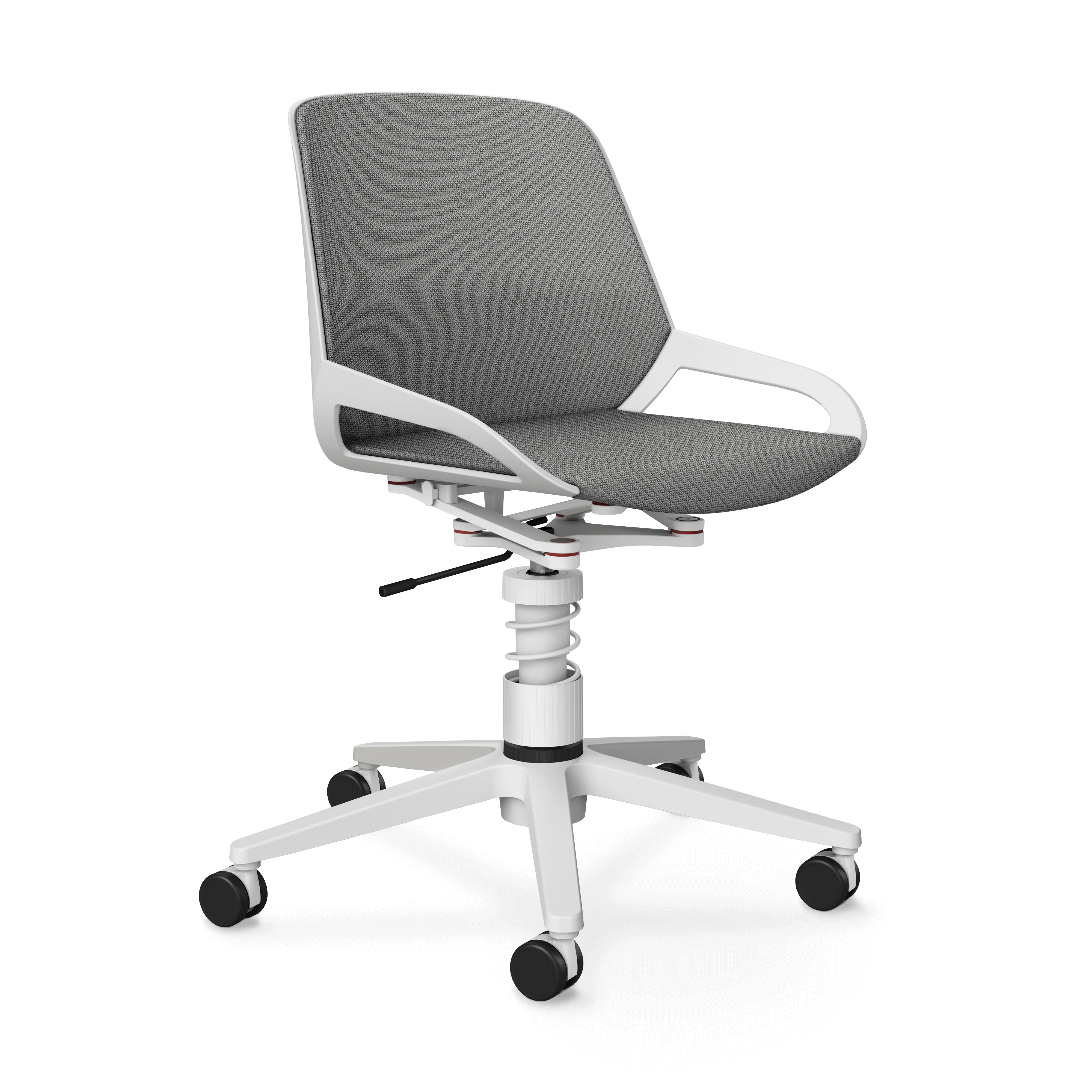 Aeris Numo Task Gestellfarbe weiß Sitzbezug hellgrau meliert - Image 3
