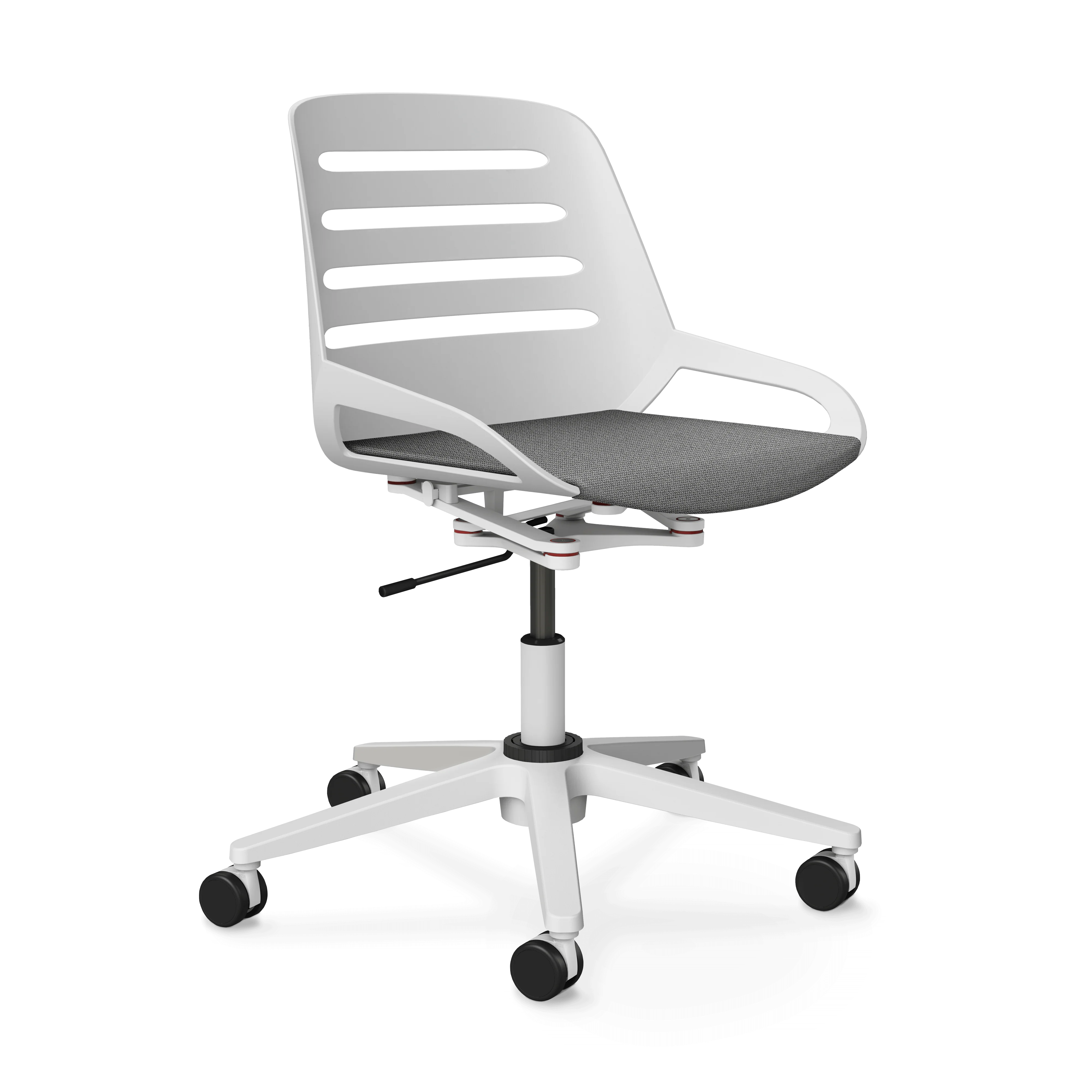 Aeris Numo Task Gestellfarbe weiß Sitzbezug hellgrau meliert - Image 4