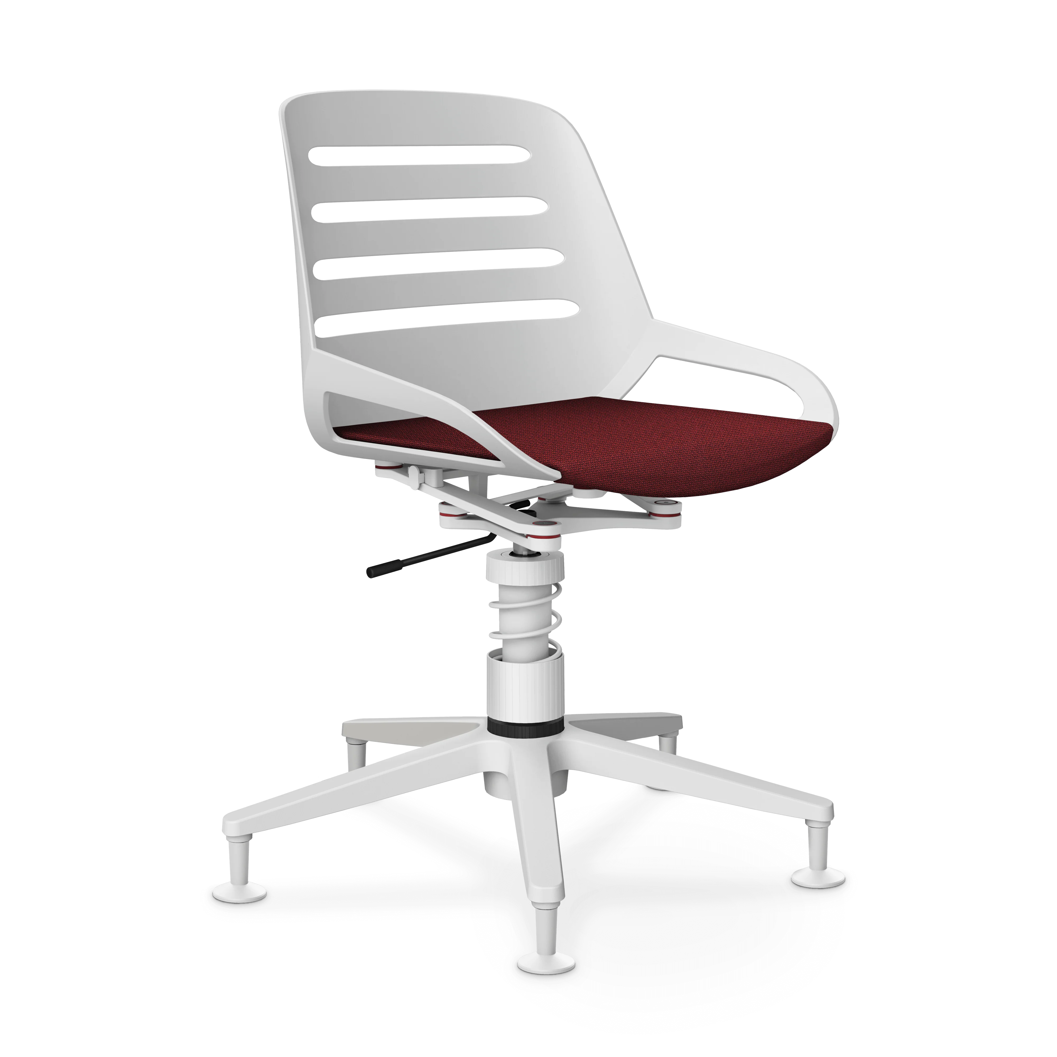 Aeris Numo Task Gestellfarbe weiß Sitzbezug rot meliert - Image 12